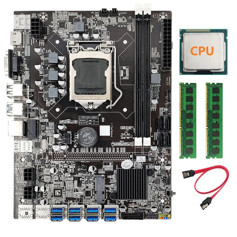 best computer motherboard for gaming B75 BTC Mining Motherboard+Random CPU+2XDDR3 4GB 1333Mhz RAM+SATA Cable LGA1155 8XPCIE To USB B75 USB Miner Motherboard latest computer motherboard