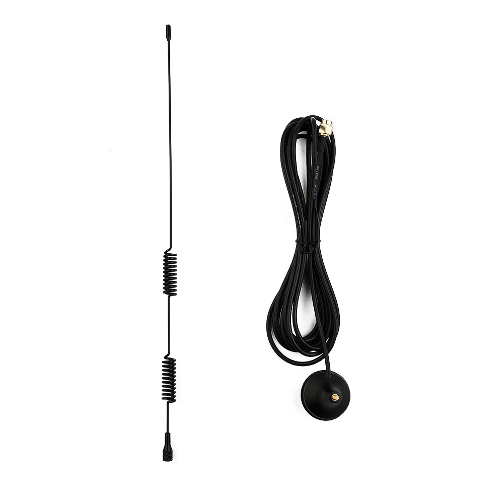 

1pc Car Aerials Dual Band VHF UHF 136-174MHz 400-470MHz Ham Radio Antenna SMA Male Strong Magnetic Base Mount