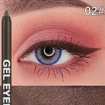 Heallor 12 Color Matte Eyeliner Gel Pencil Soft Easy to Wear Colorful White Yellow Blue Pink Pearl Gloss Eye Liner Pen Cream Mak - Thumbnail 2