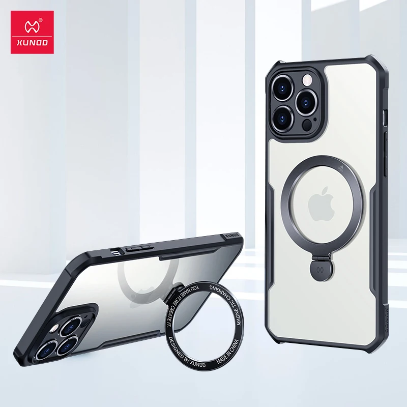 

Xundd для iPhone 15 Pro Max Магнитный чехол-держатель для iPhone 15 Plus чехол-подставка для телефона Противоударные Защитные чехлы для Magsafe