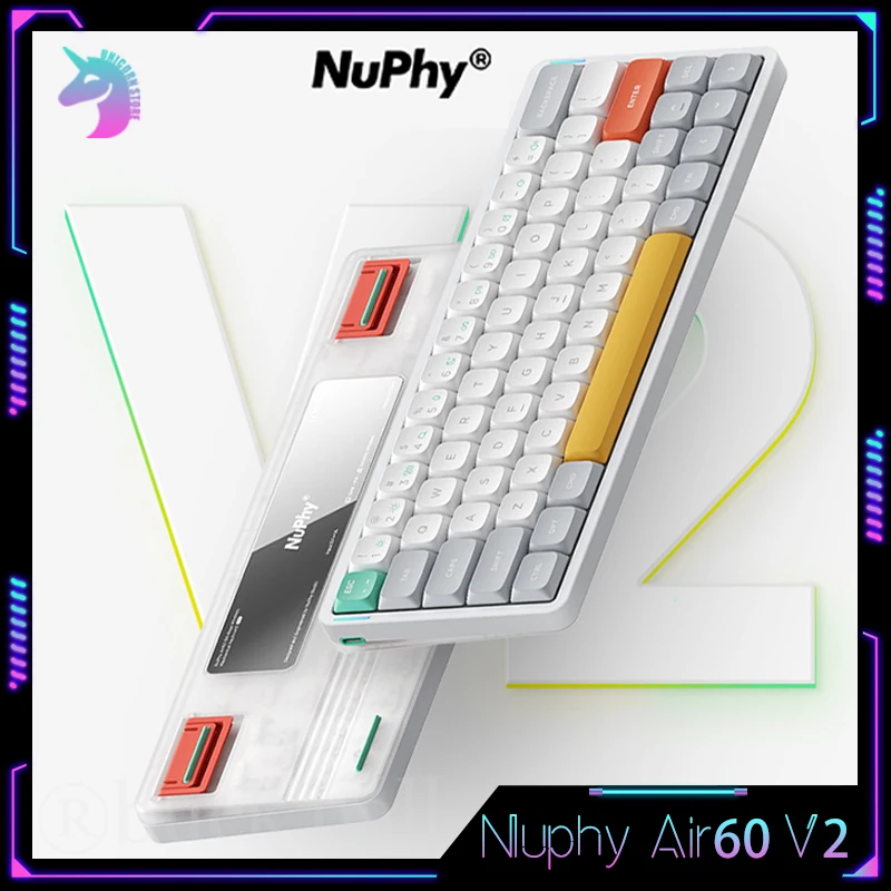 メカニカルキーボードNuphy-Air60 V2,Bluetooth,ワイヤレス,低軸,超薄 