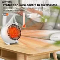 Мини-керамический вентилятор, портативный электрический обогреватель, тихая энергосберегающая для домашнего офиса, спальни — изображение 4