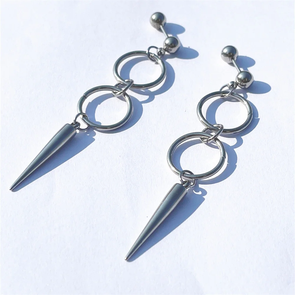 Kpop ATEEZ Earrings Minimalist Cold Wind Triangle Cone Stud