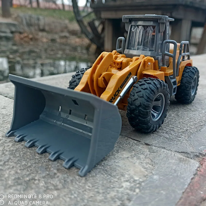 Rc Car Toys Truck 1:30 Wheel Shovel Loader 6CH 4WD Metal Remote Control Bulldozer Construction Vehicles For Boys Hobby Toy Gifts 6