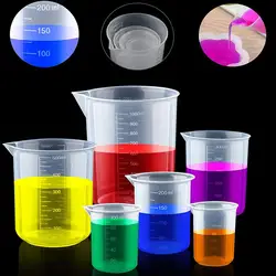 Clear Plastic Graduated Measuring Cups for Precise Liquid Measurement