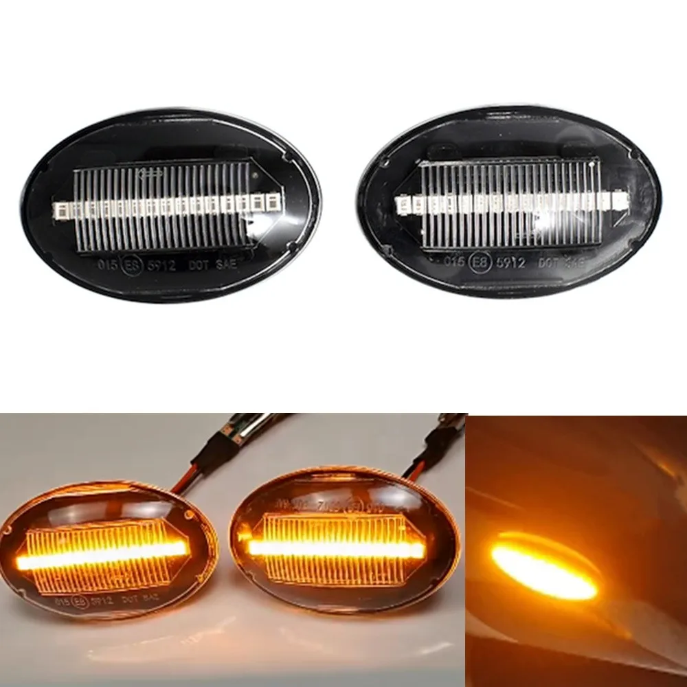 

2PCS Dynamic LED Turn Signal Lamp Marker Repeater Lights For Ford Fiesta III IV MK3 MK4 KA Mondeo I MK1 Transit Tourneo MK6 MK7