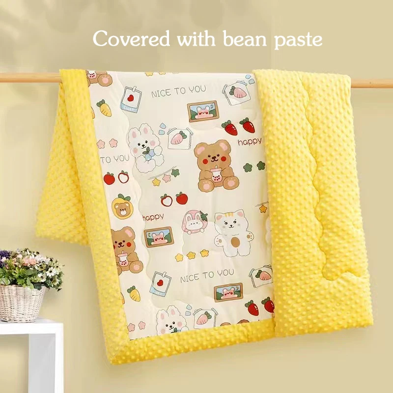 Baby Bean Velvet Four Seasons Skin Soft Comfort Spring and Autumn Summer Winter Male and Female Treasure the Same Cartoon
