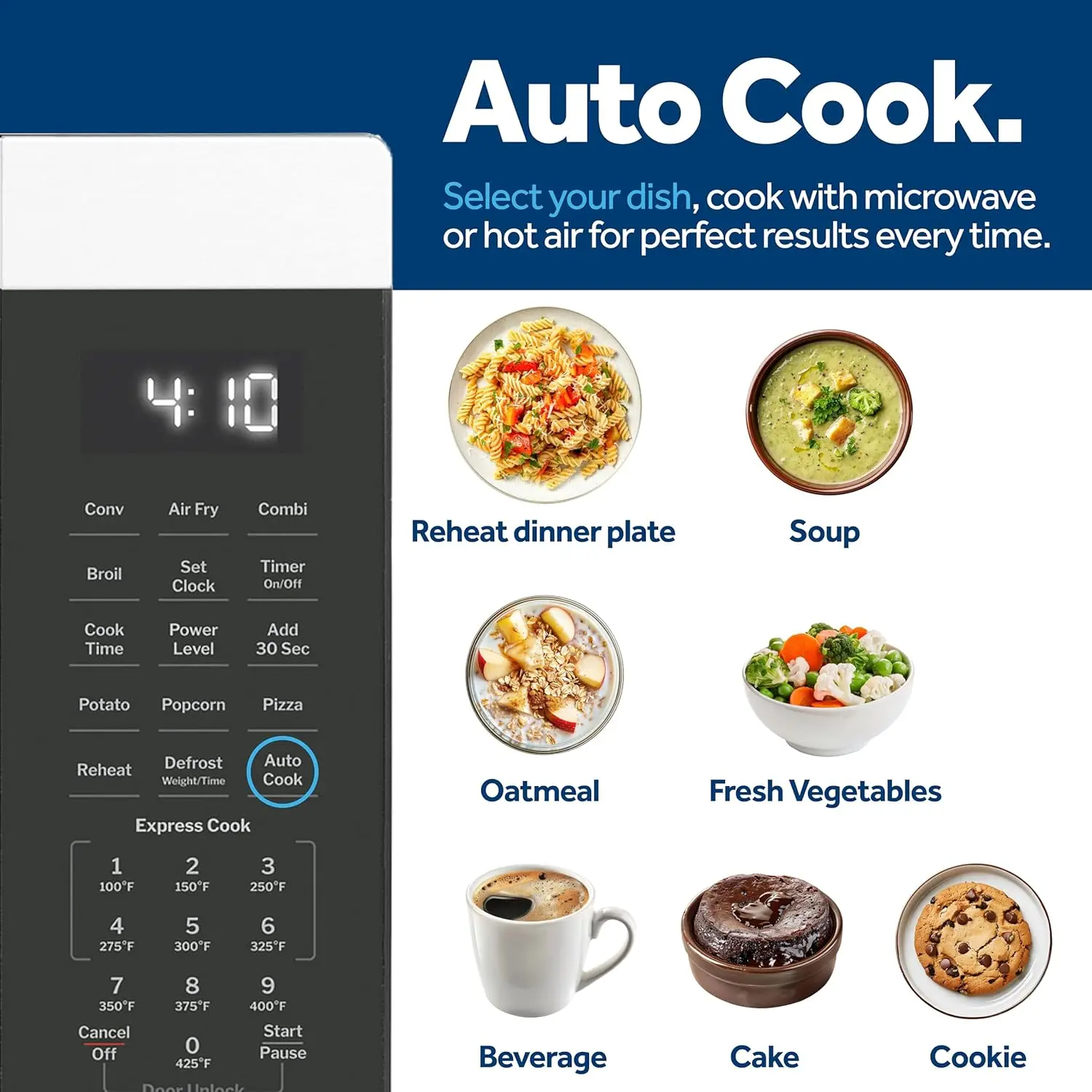 10A1  4-in-1 Microwave Oven, 1,050 Watts Air Fryer, Broiler & Convection Mode, Kitchen Essentials for The  or 6