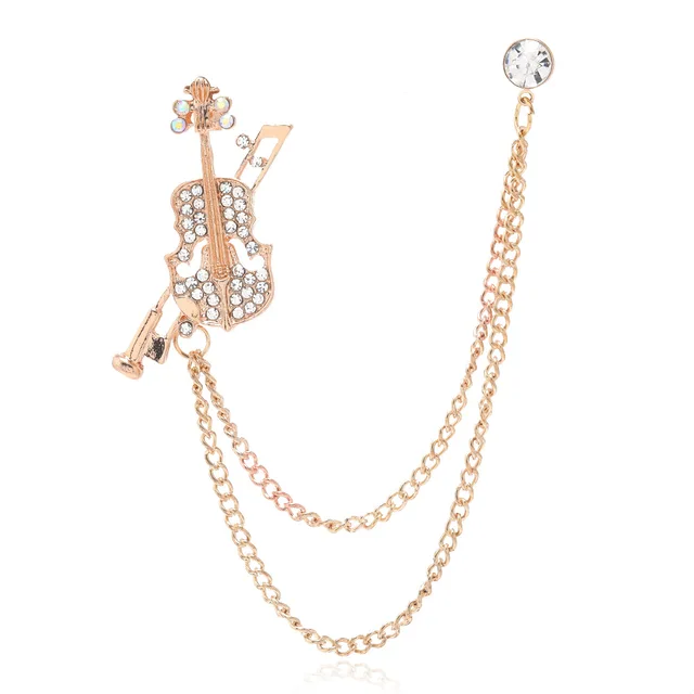Elegant Crystal Bee With Hanging Chain Brooch Vintage Cute