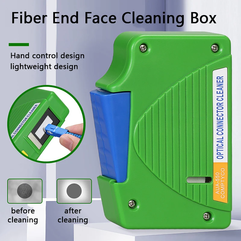 FTTH Optical Fiber Cleaning Pen Tool 2.5mm LC 1.25mm SC FC ST LC Connector Optical Cleaner AUA-550 Fiber End Face Cleaning Box
