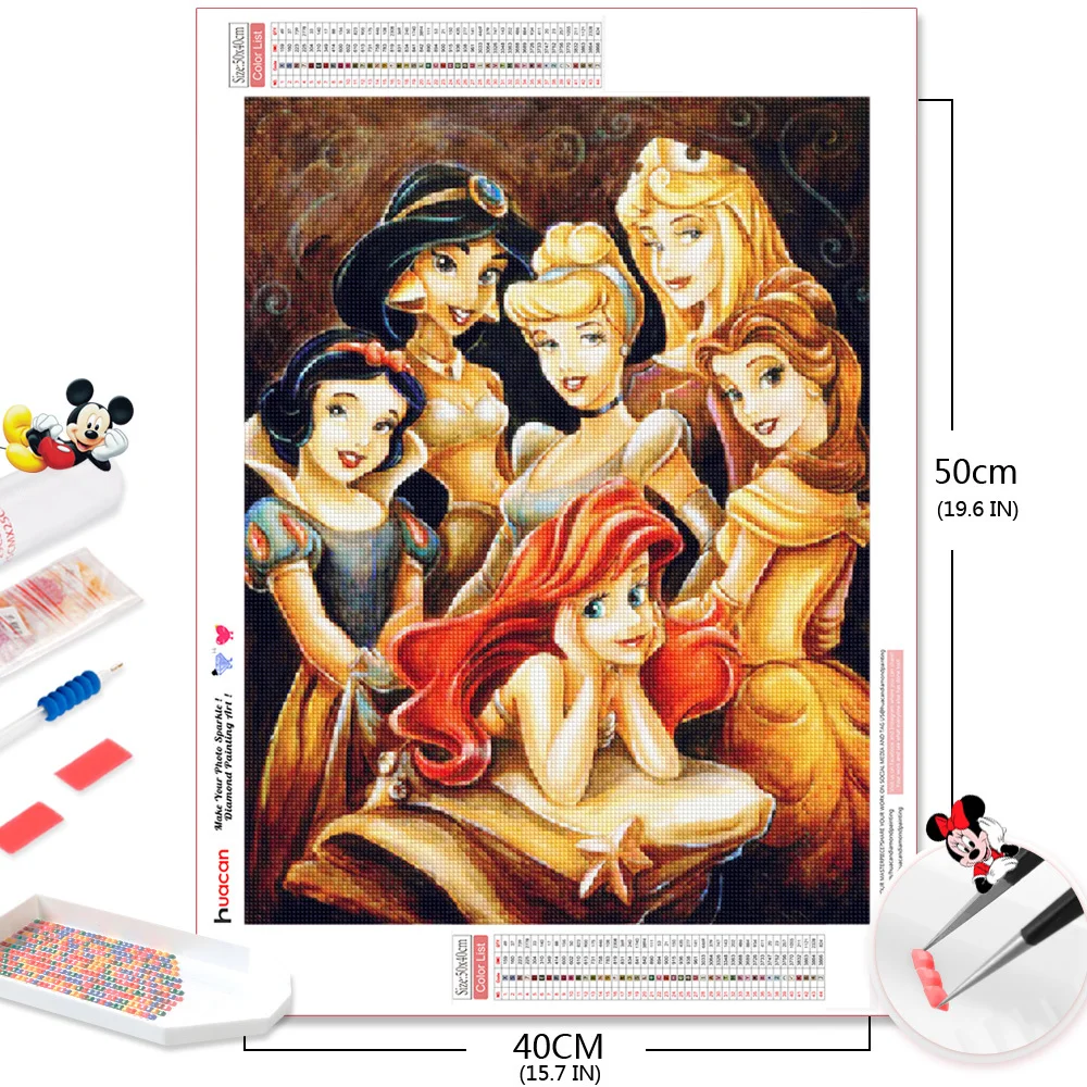 Disney 5D DIY Diamond Painting Cartoon Characters Full Embroidery Cross  Stitch Mickey Mouse Mosaic Princess Home Decor Gift| | - AliExpress