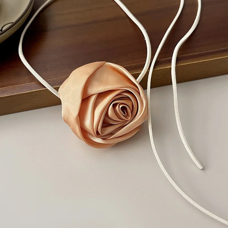 Velvet Choker Necklaces Women Jewelry Fashion Retro Rose Necklace Elegant Collar Bohemian Exaggerated Flowers Necklet Handmade Charm Velvets Clavicle Chain jewelry