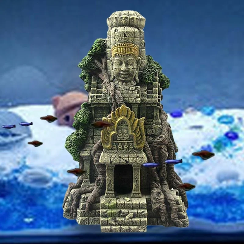 

Vietnamese Temple Fish Tank Landscaping Ornament Simulation Crafts Aquarium Decorations Entertainment Hiding Place