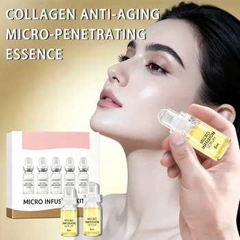 Kit Siero Anti-Età Coreano con Micro Molecole, Collagene e Acido Ialuronico, Anti-Rughe, Rassodante, Minimizzatore di Pori, Idratante per la Cura della Pelle