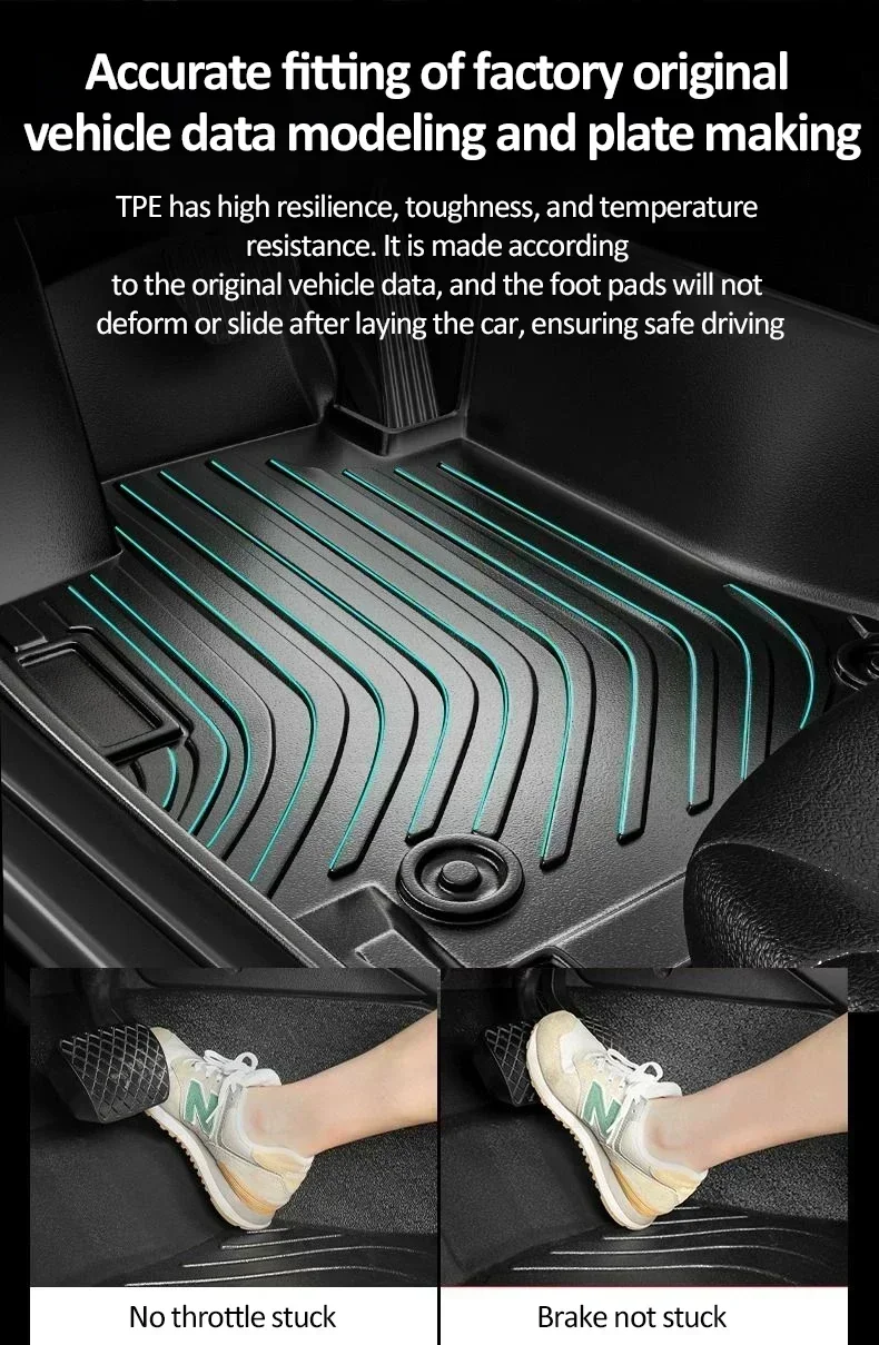 LHD Car Floor Mat For Toyota RAV4 2006 Accessories XA30 2009 2007~2012 TPE 5seats Scratch Resistan Foot Pad Mats Car Accessories