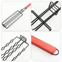 PerfecHot-Dog Grill avec manche en bois, gril à saucisses, panier à gril, accessoires portables, barbecue extérieur T1, 1PC 4