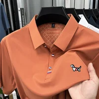 Polo à manches courtes pour hommes, qualité chaude, bouton à revers, broderie de chien, T-Shirt élégant et décontracté, vêtements d'affaires simples pour hommes, printemps 3