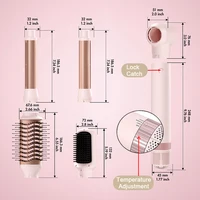 Brosse à lisser les cheveux 5 en 1, fer à friser détachable, sèche-cheveux, bigoudis à envelopper automatique, brosse électrique de coiffure à séchage rapide 5