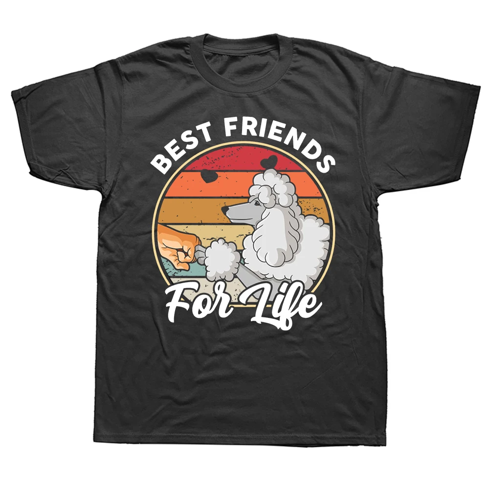 Lustige T-Shirts mit Pudelmotiv für beste Freunde fürs Leben, für Männer und Frauen, reine Baumwolle, Humor, Streetwear, kurzärmelig, Unisex, lockere Kleidung