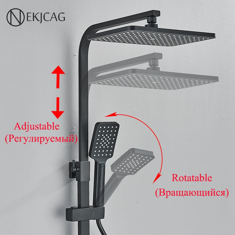 Thermostatic Shower Faucet Digital Display Bathroom Tap Set Shower System Rainfall Mixer Modern Bathroom bathroom shower faucet set bathroom faucet