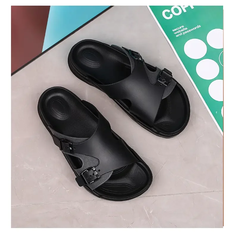 Verstellbare Thong-Sandalen, Cross-Border Birkie Slippers, bequeme, atmungsaktive PU-Leder Unisex-Slipper mit Riemen – Detail 25