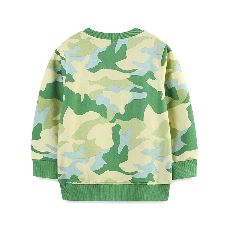 Green Toddler Baby Boys Kids Clothes 2025 Autumn Spring Children's Clothing Cartoon Tigers Camouflage Sweatshirts Tops