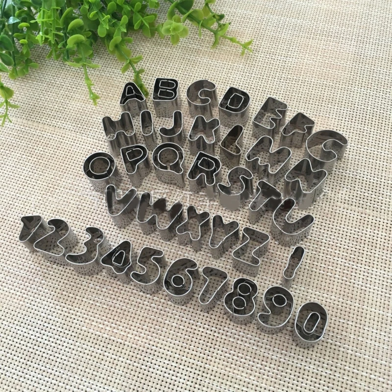 

Y166 37 pcs Stainless Steel Number Letter Christmas Cookie Cutters Durable