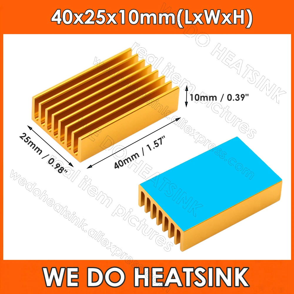 

40x25x10 мм золотистый анодированный экструдированный Радиатор Охладитель с предварительной термоклейкой самоклеящейся алюминиевой радиатор электронные радиаторы