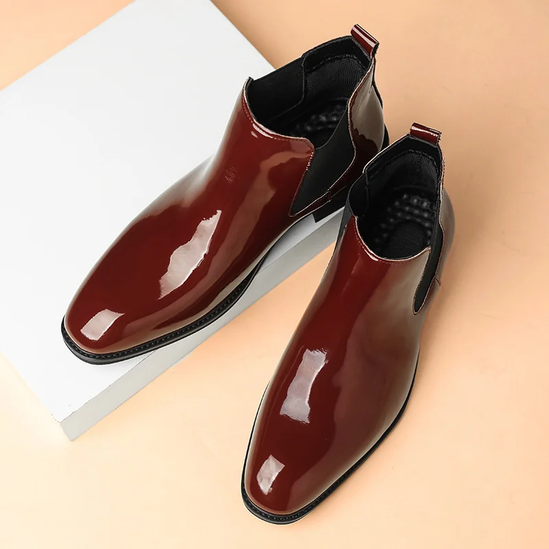 Luxury-Brand-Men-s-Chelsea-Boots-Shiny-Leather-Boots-Men-s-High-end ...