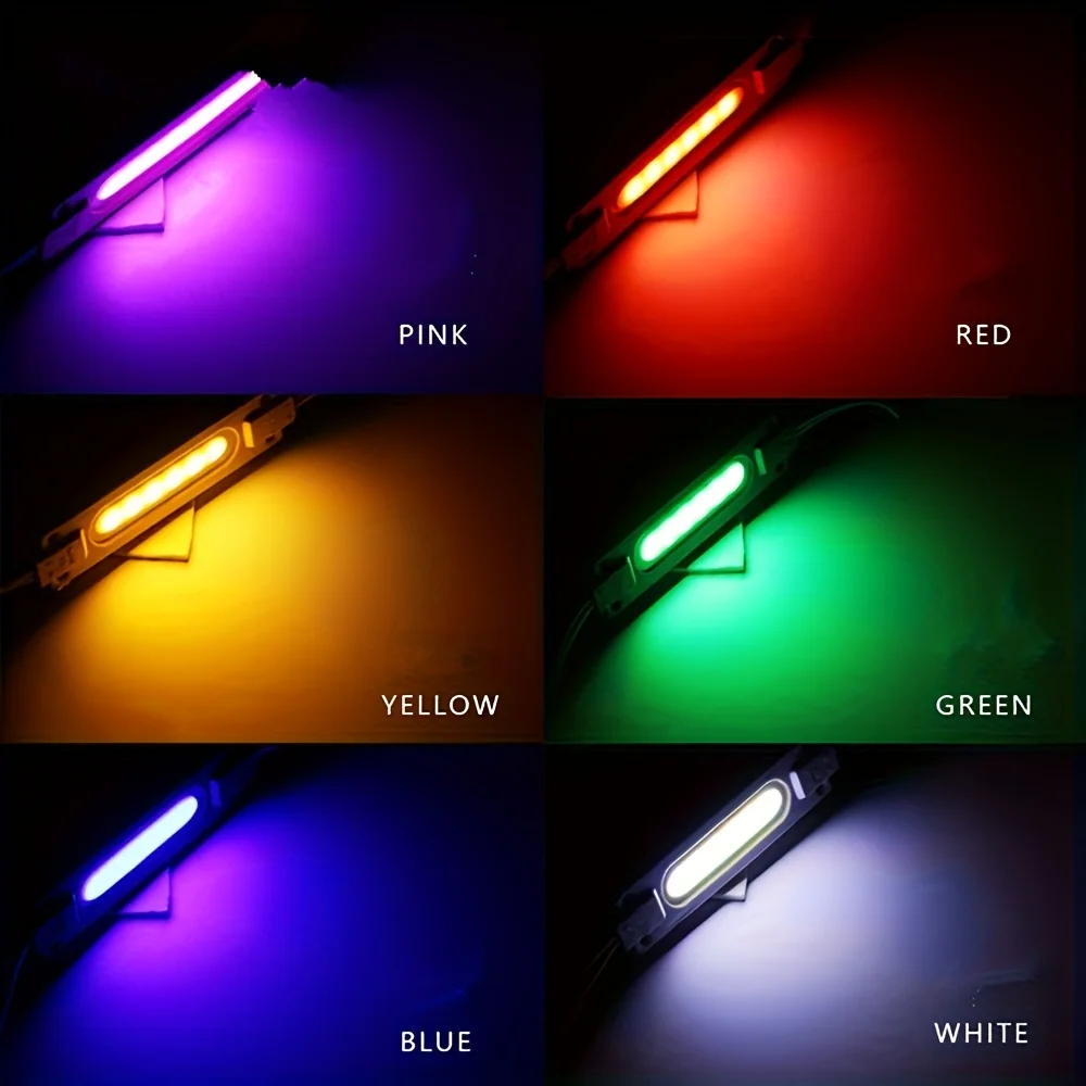 20개의 LED 상업용 광고 표지판 조명 모듈, 자동차 주변 조명, DC12V 고휘도 COB 라이트 비드, 조명 문자등, 옥외 광고판 모듈 조명, 장식 캐비닛 조명, 자동차 화장 거울, 도로변 표지판, 광고