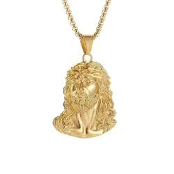 Elegant Gold Jesus Pendant Necklace - Religious Christian Jewelry (Zinc alloy A)