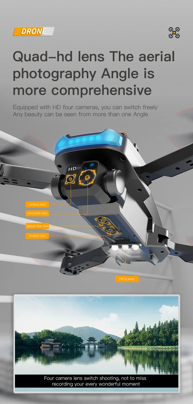 Lenovo P15 Plus Drone Professional 8K GPS Dual Camera Obstacle Avoidance Optical Flow Positioning Brushless RC 10000M New