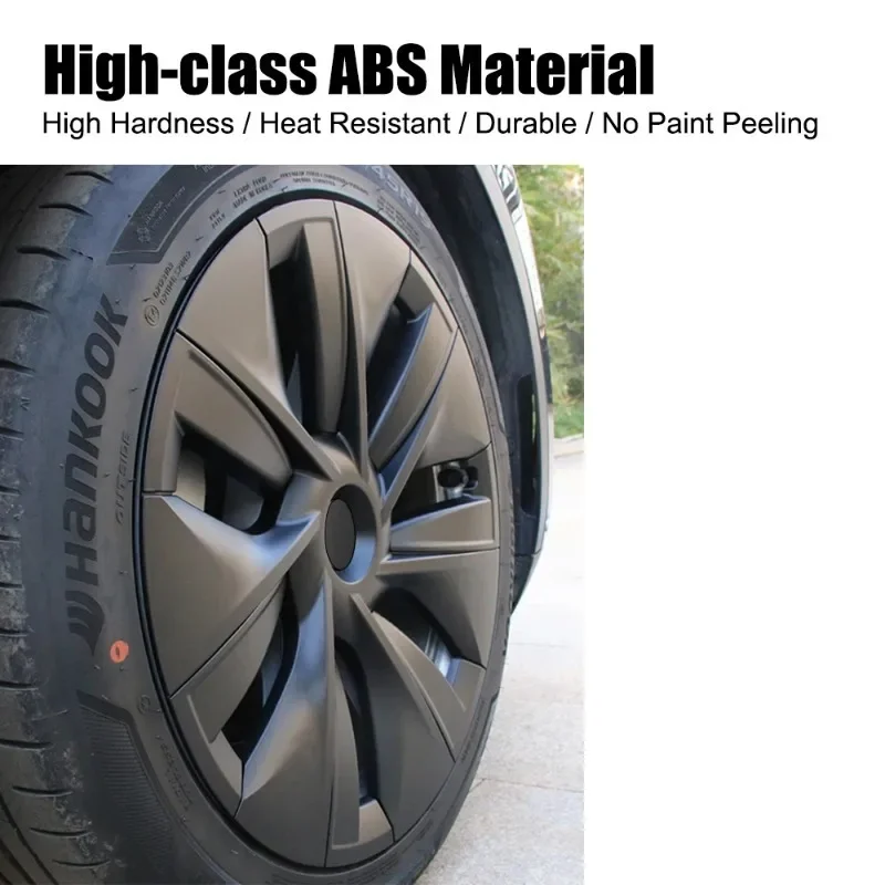 Car Wheel Hub Cap 19 Inch Full Cover Hubcap Carbon Fiber Decorative Full Rim Cover Accessories for Tesla Model Y