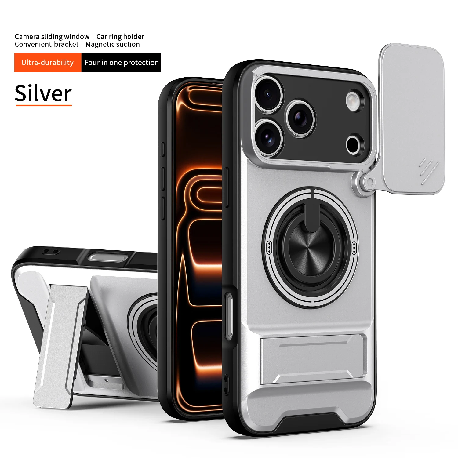 Enhanced Magnetic Fold Holder Military Armor Case with Camera Protection