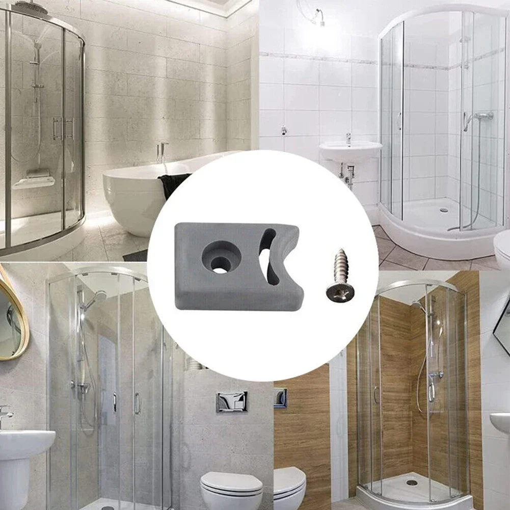 Shower Room Pulley 4PCS Shower Room Door Pulley Rubber Stops/Bumpers Top And Bottom Limit Block Pulley Moving Positioning Block