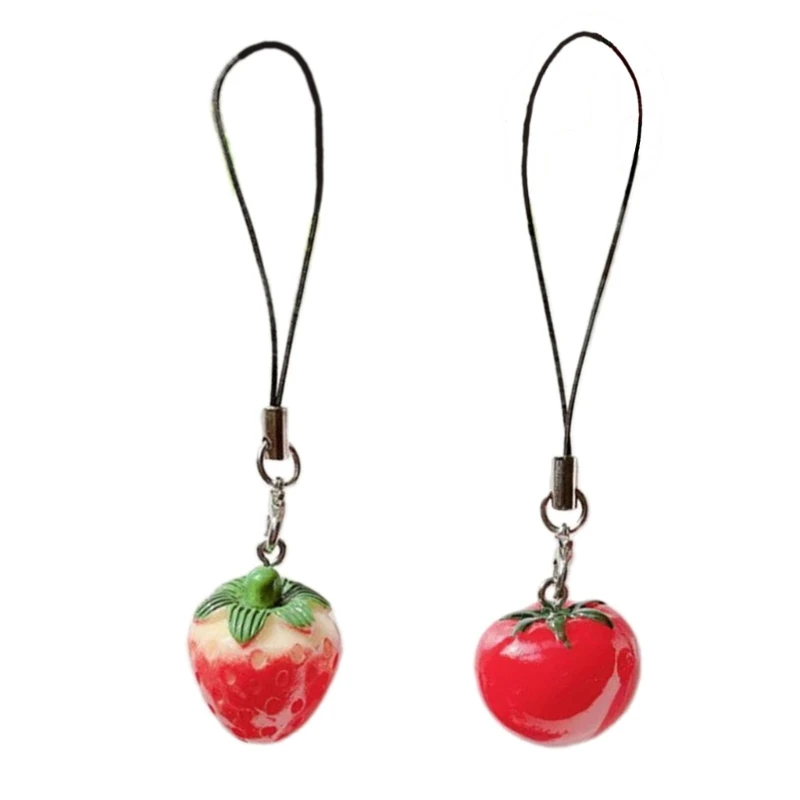 

Tomato Keychain Pendant Strawberry Bag Charm Keyrings Playful Designs Decor 264E