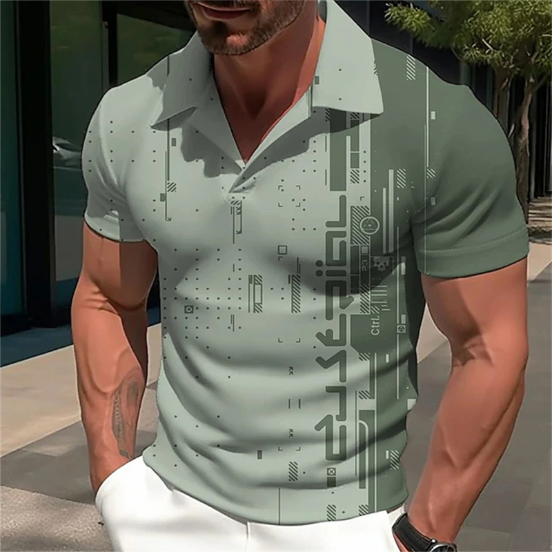 Men's Striped Polo Shirt Black And White Striped 3D Printed Retro Men's Short-Sleeved Plus Size Polyester Street Summer Shirts 17 Se41feb676b734985a54ba0a3bdc0ee8br