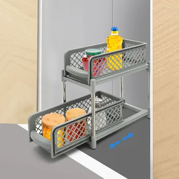 Pull Out Cabinet Organizer, Kitchen Cabinet Drawer, Under Sink Organizer Kitchen Bathroom Storage Organization 3