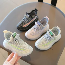 Kid Sneakers 2024 Spring New Boys Sport Shoes Breathable Casual Flying Weaving Children Tennis Shoes Girls Soft Soled Baby Shoes