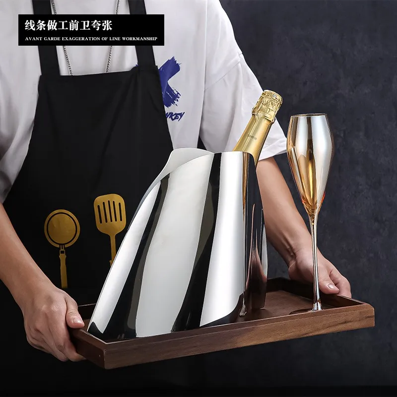 Creativestainlesssteelicebuckethouseholdredwinechampagnebucket