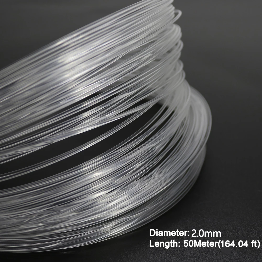 2.0mm 50Metes/Roll Plastic End Glow Fiber Optic Cable for all kinds Led Light Engine Driver Machine DIY Ceiling Starry Sky Light