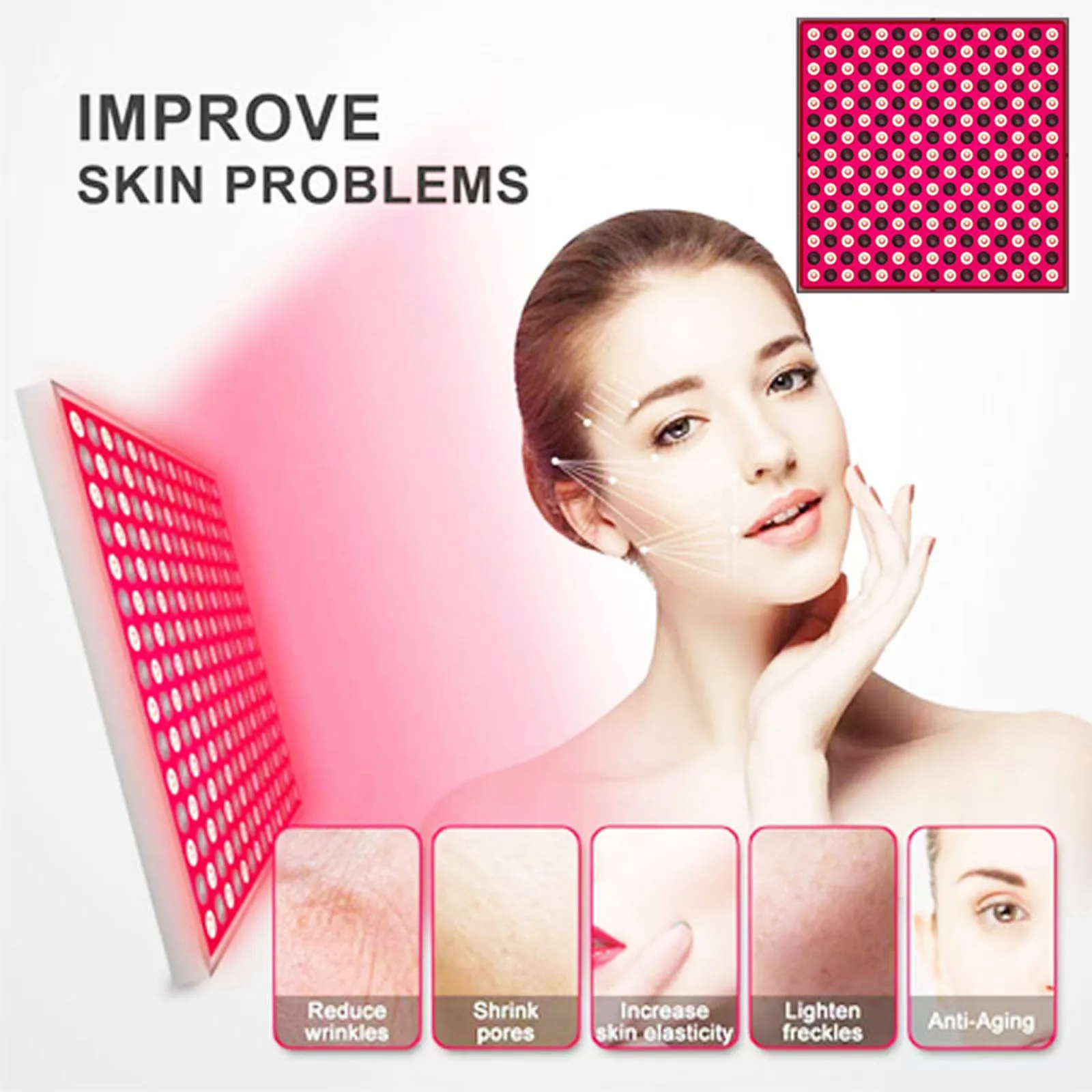 Red Light Therapy Panel Red LED phototherapy combination panel beauty panel lamp 660nm/850nm home heating lamp instrument 45W physiotherapy