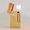 Vintage Lighters Double Flame Engraved Pure Copper 100% Retro Tobacco Tools To Father Birthday Collection 2025 2