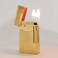 Vintage Lighters Double Flame Engraved Pure Copper 100% Retro Tobacco Tools To Father Birthday Collection 2025 2