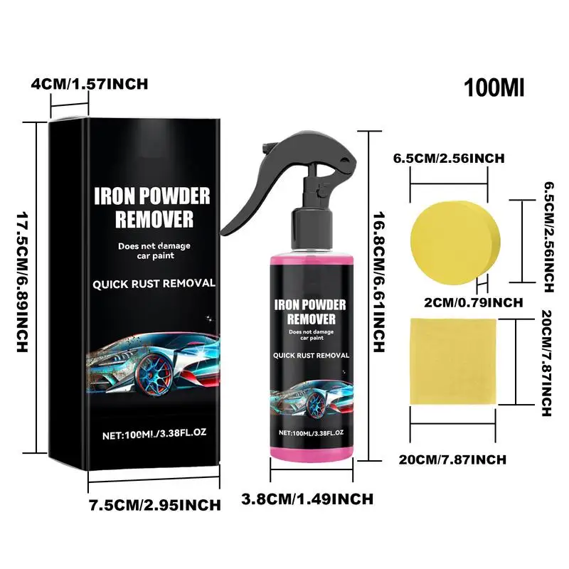 Parts Maintenance Agent Rust Spray 100ML Car Rust Cleaning Spray With Sponge And Towel For Cars Metal Components127/200