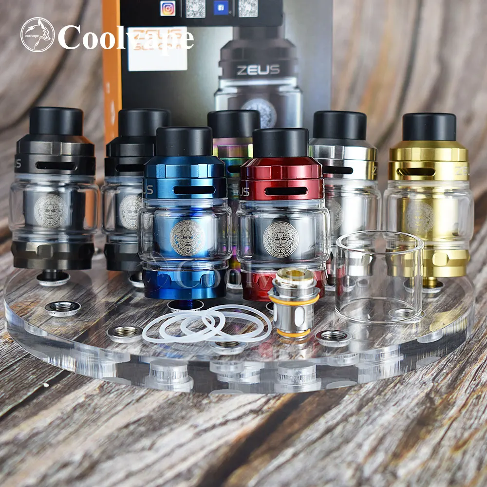 

hot Zeus sub ohm tank 2ml/5ml 1:1 atomizer zeus mesh coil rtaTank Vape vape atomizer fit mesh coil 810 drip tip atomizer rba