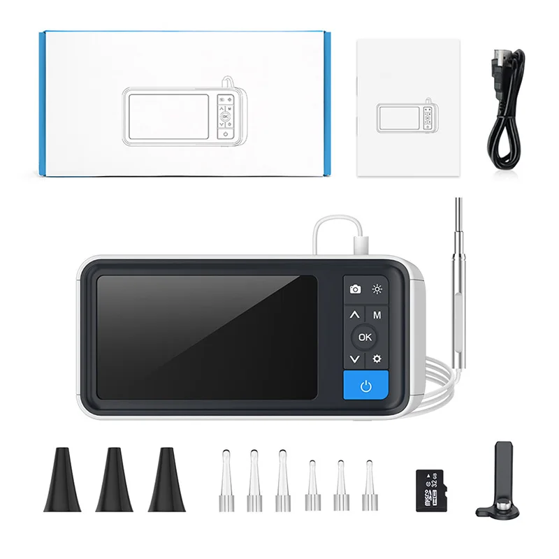 Digital Otoscope with 4.5 Inches 1080P 3.9mm Ear Camera with 6 LED Lights Ear Wax Removal Tool with 32GB Card For Child Adults 5