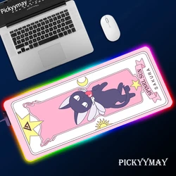 Cardcaptor – tapis de souris Sakura, rétro éclairage RGB LED, pour Gamer, XXL, CS GO, super antidérapant, en caoutchouc, pour bureau et PC 