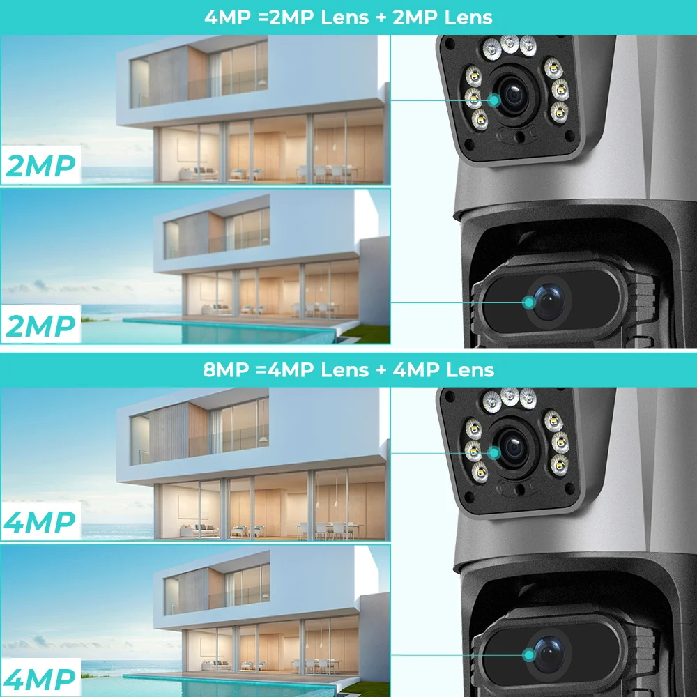 Se42064caac8d484aa5c7cd02c6b0d54c8 8MP 4K Wifi Camera Dual Lens Ai Auto Tracking Waterproof Security CCTV Video Surveillance Camera Police Light Alarm IP Camera