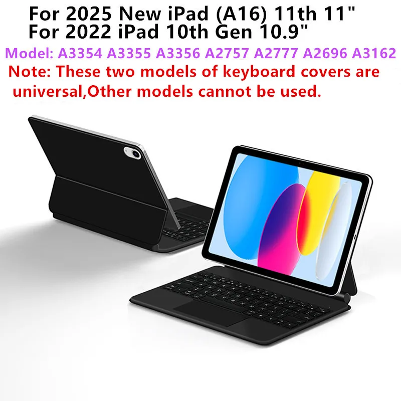 2025 Magic Keyboard for IPad 11th 10th Generation Case iPad a16